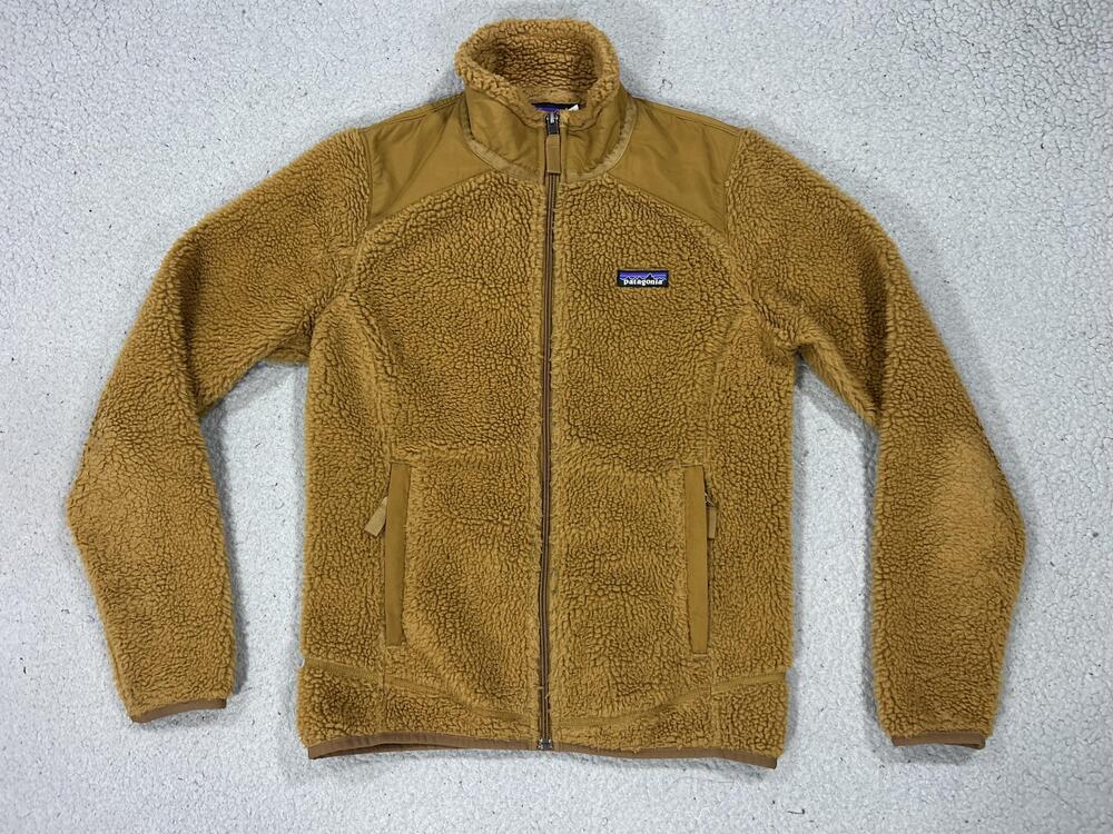 Vintage Patagonia Jacket Womens Small Brown Sherpa Fleece Deep Pile Outdoors